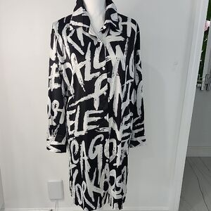 Black and White Graphic Print Dress